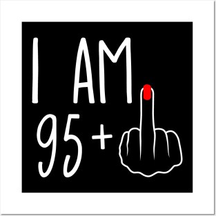 Vintage 96th Birthday I Am 95 Plus 1 Middle Finger Posters and Art